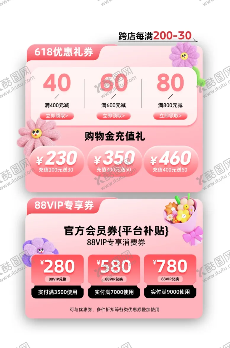 编号：88212701201405592719【酷图网】源文件下载-618粉色系优惠券红包