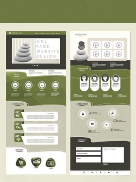 绿色简约网页UI设计元素