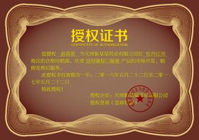 企业公司个人授权证书模板