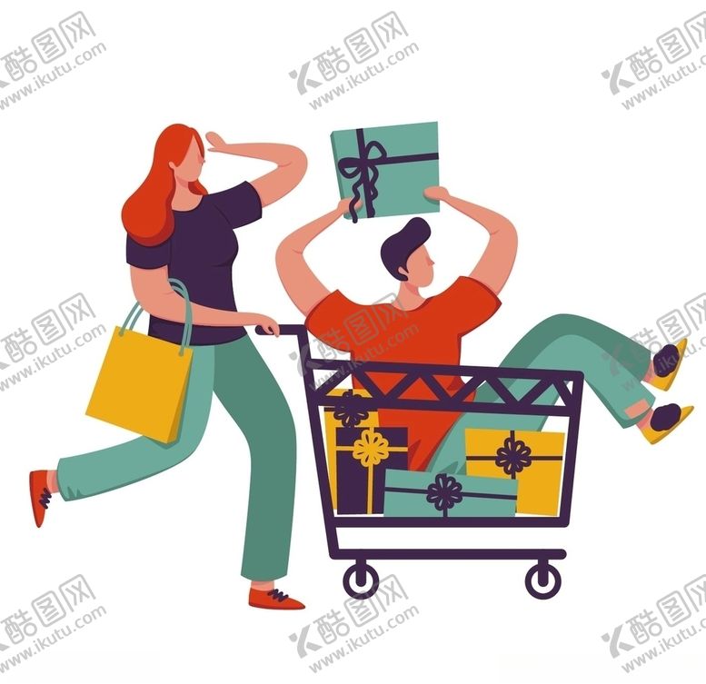编号：97065104261045171242【酷图网】源文件下载-矢量购物人物