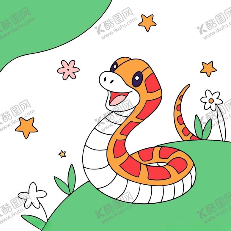 编号：27985602230511034079【酷图网】源文件下载-蛇年可爱卡通插画