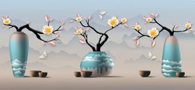 插花花瓶装饰画