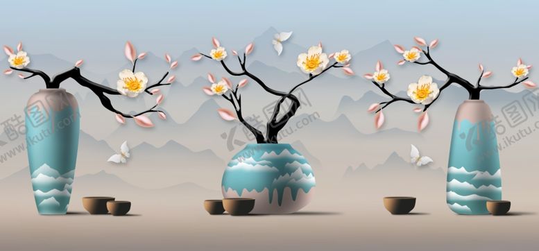 编号：73782307091704236715【酷图网】源文件下载-花瓶插花装饰画