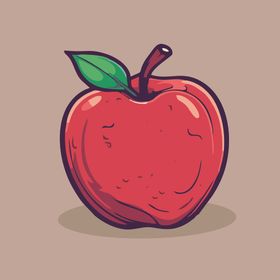 卡通苹果 手绘水果 设计 矢量