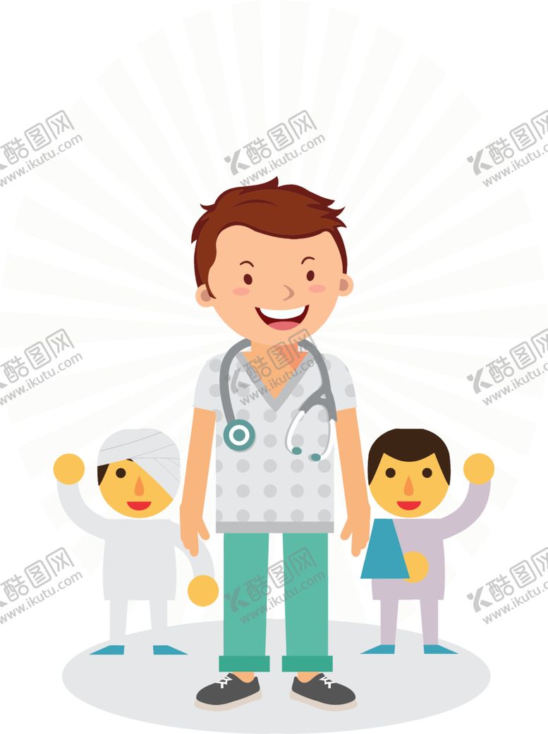 编号：61360409110205356902【酷图网】源文件下载-卡通医生与孩子