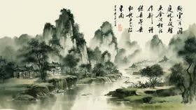 古风山水背景