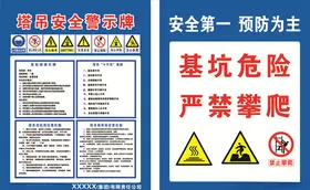 塔吊安全警示牌基坑危险