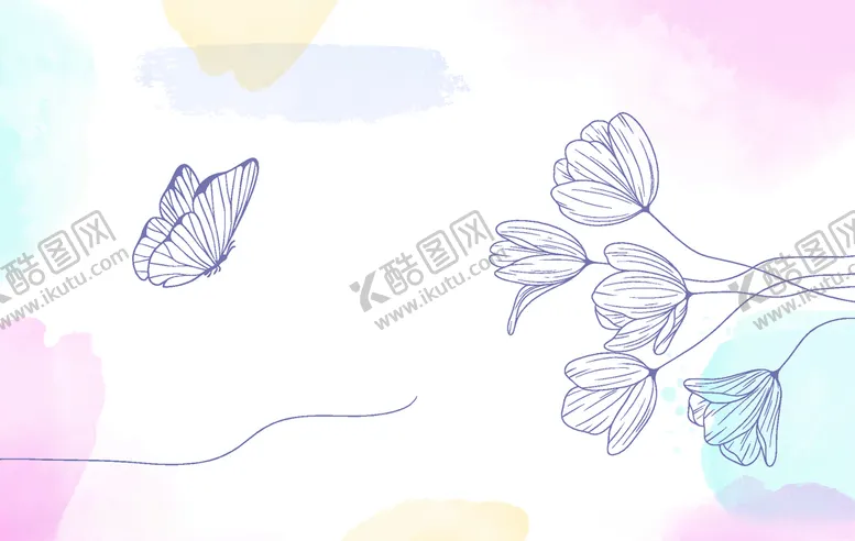 编号：22859105082131495755【酷图网】源文件下载-手绘花卉水彩画背景