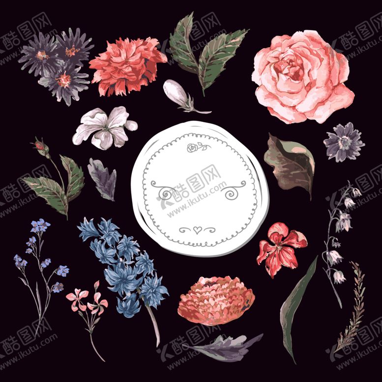 编号：41858910180201096584【酷图网】源文件下载-手绘花