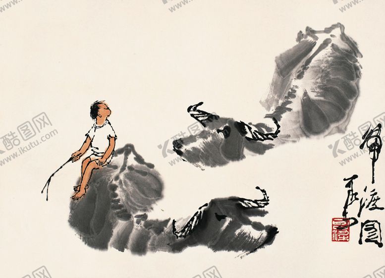 编号：60544110010508297214【酷图网】源文件下载-李可染国画牛