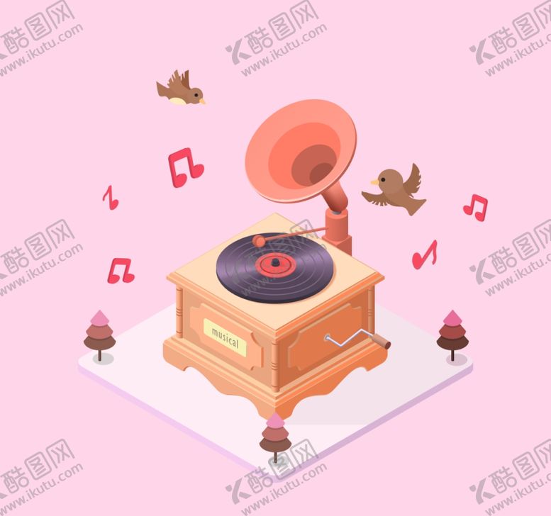 编号：35280405112001291595【酷图网】源文件下载-2.5D留声机
