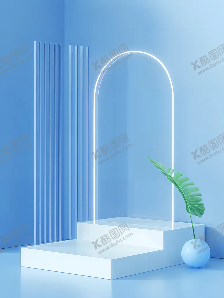 编号：84373402051015078448【酷图网】源文件下载-蓝色展台背景