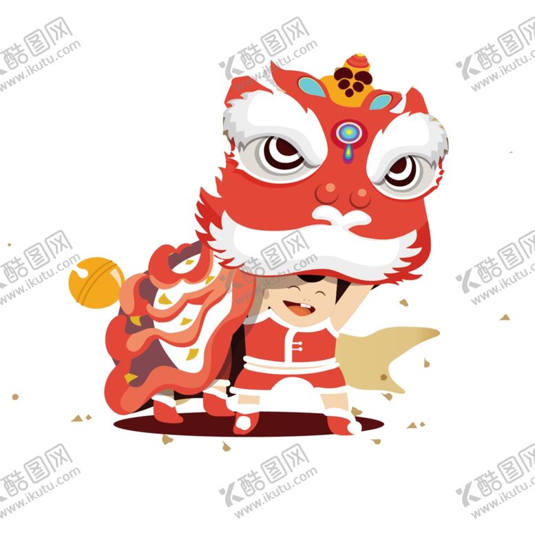 编号：14612910101840277412【酷图网】源文件下载-舞狮子插画