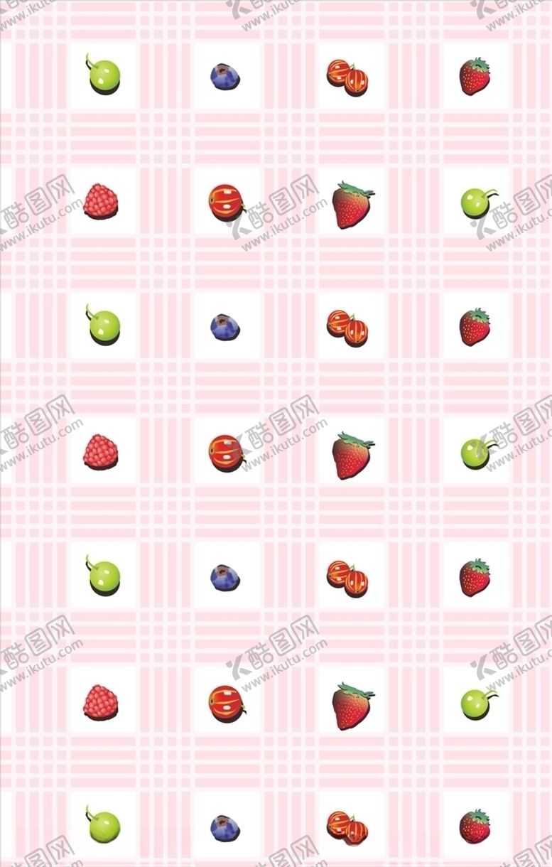 编号：94399209240803284359【酷图网】源文件下载-草莓格子背景