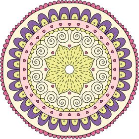 彩色复古花纹透明底免抠图