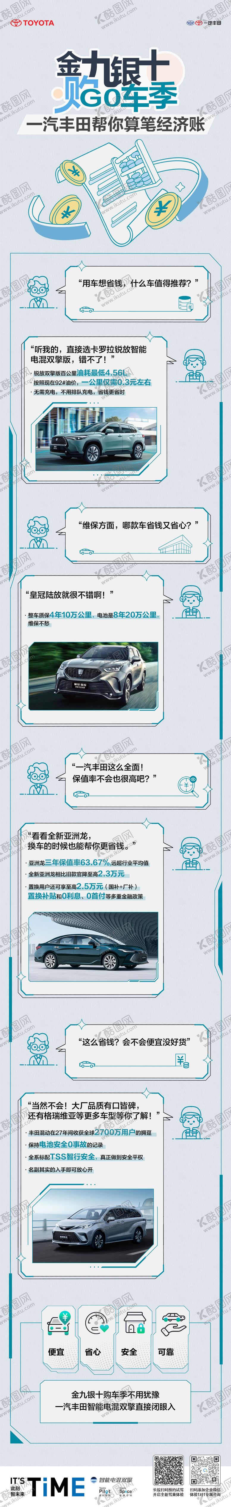 编号：11580808182304274706【酷图网】源文件下载-一汽丰田帮你算笔经济账长图文金九银