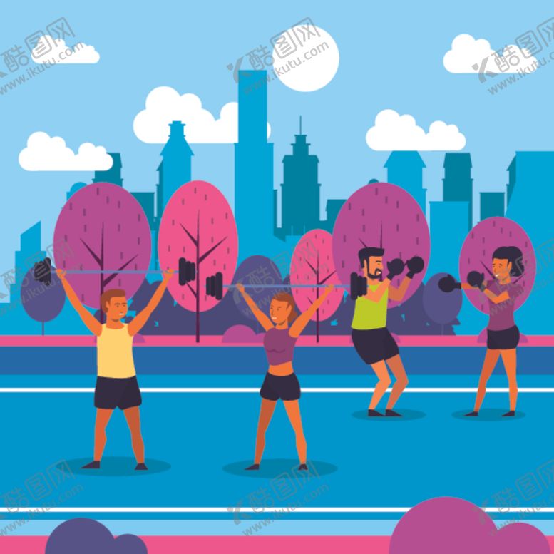 编号：60286109241616236790【酷图网】源文件下载-运动主题扁平化插画