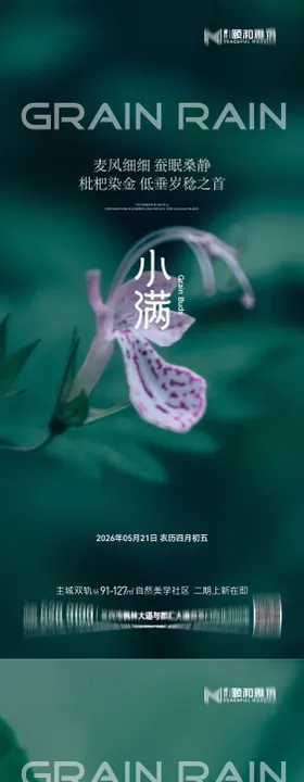 小满麦田二十四节气节日海报2026