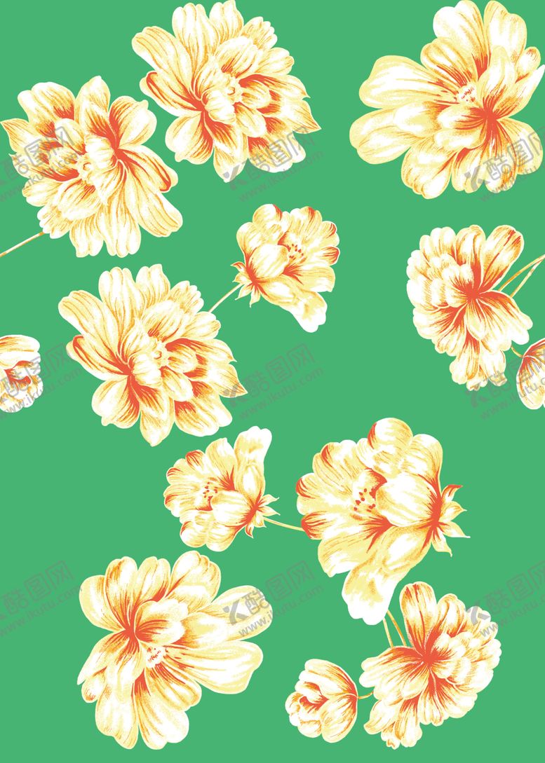 编号：73389010150721419822【酷图网】源文件下载-手绘女装花型分色图