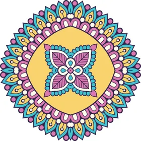 彩色复古花纹透明底免抠图背景杂