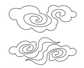 云朵雕刻线描图