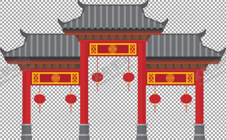 编号：97733703270907523446【酷图网】源文件下载-免扣中式门头