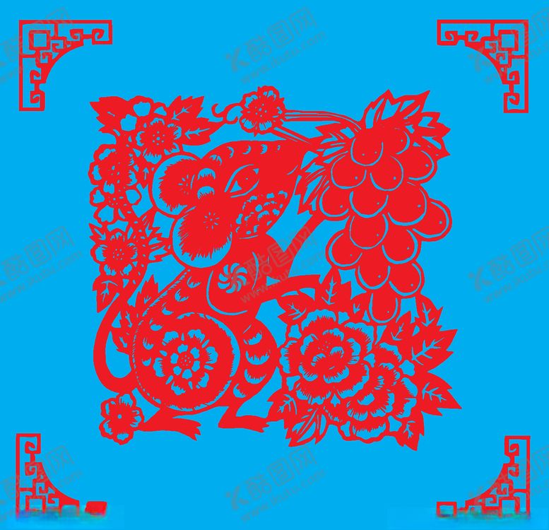 编号：22992109120829386849【酷图网】源文件下载-老鼠剪纸