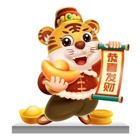 虎年卡通形象2020新Q版老宝贝
