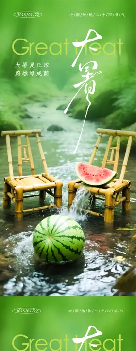 大暑小暑节气海报