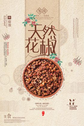 花椒复古古风食材传统海报展板