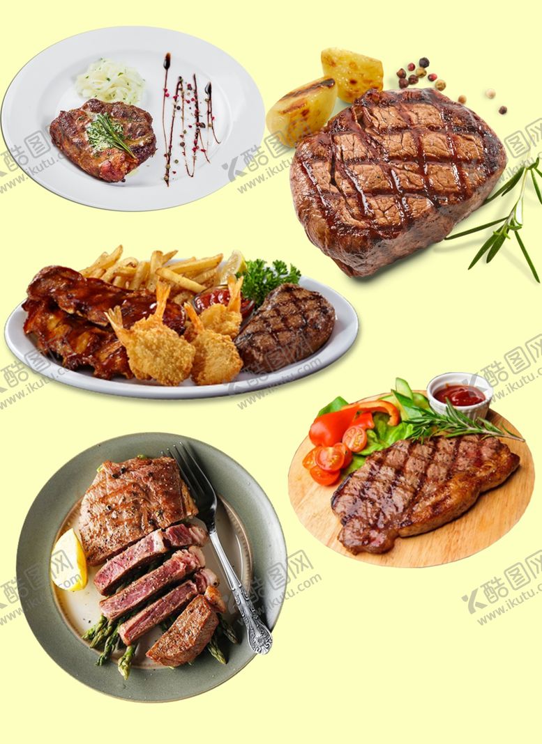 编号：99349206271904264558【酷图网】源文件下载-牛排素材