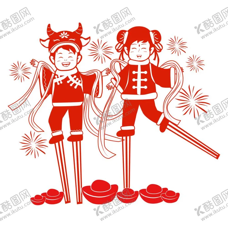 编号：75329512011901279534【酷图网】源文件下载-新年剪纸PNG素材