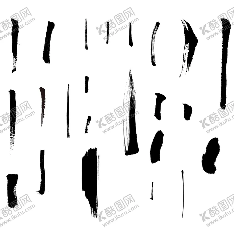 编号：22225902051517388941【酷图网】源文件下载-书法 字体 笔画 枯笔 素材图