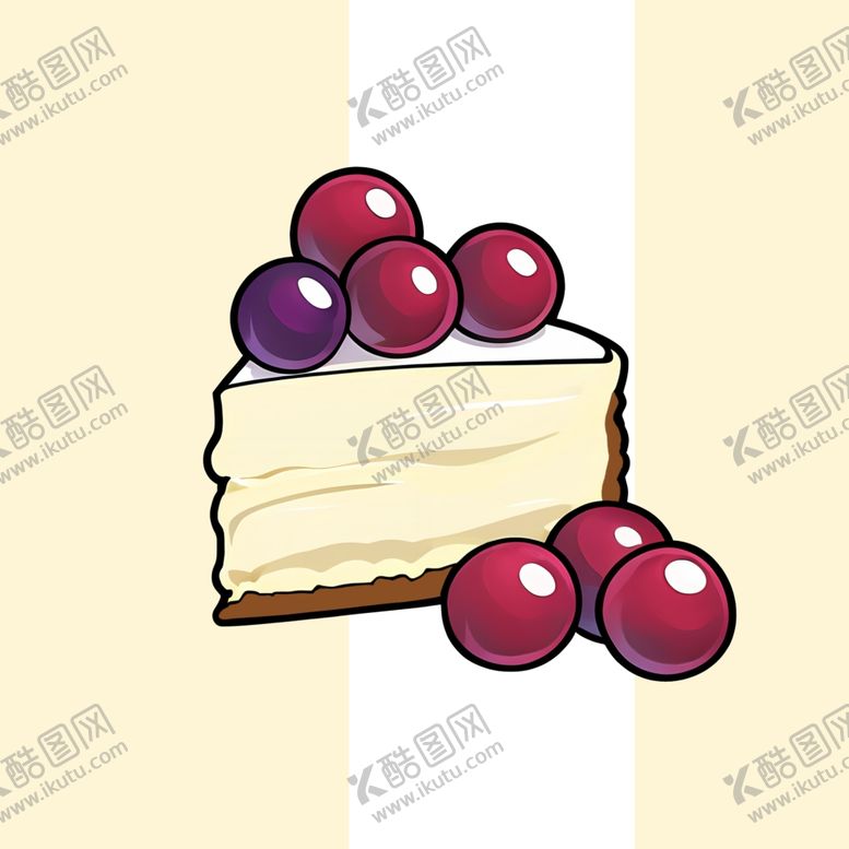 编号：31382002271320118290【酷图网】源文件下载-手绘卡通葡萄芝士蛋糕