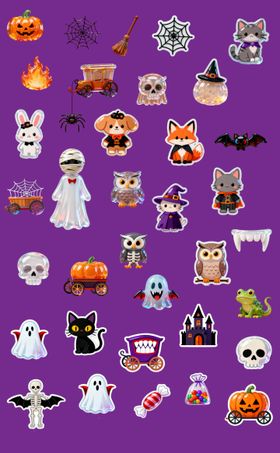 万圣节免扣立体贴纸