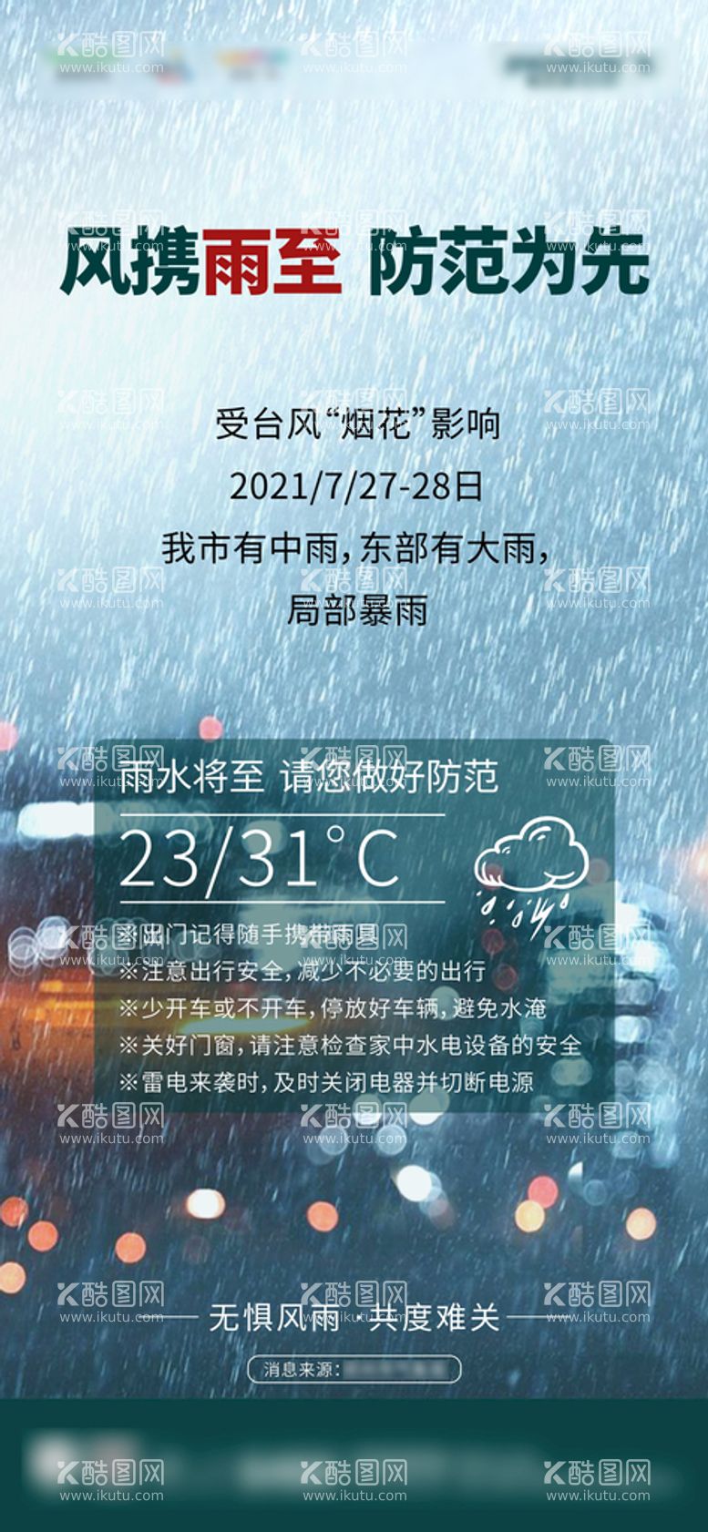 编号：61761411230358098805【酷图网】源文件下载-暴雨提示