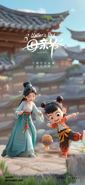 母亲节哪吒殷夫人海报