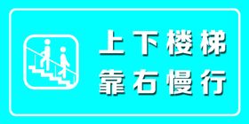 上下楼梯靠右慢行安全警示