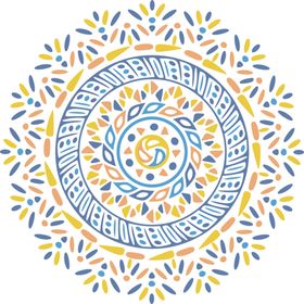 彩色复古花纹透明底免抠图