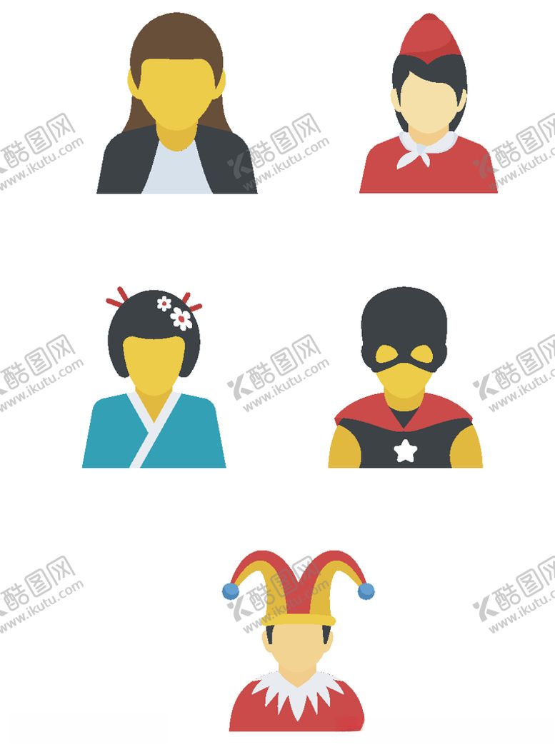 编号：66295910271533098302【酷图网】源文件下载-手绘人物图标
