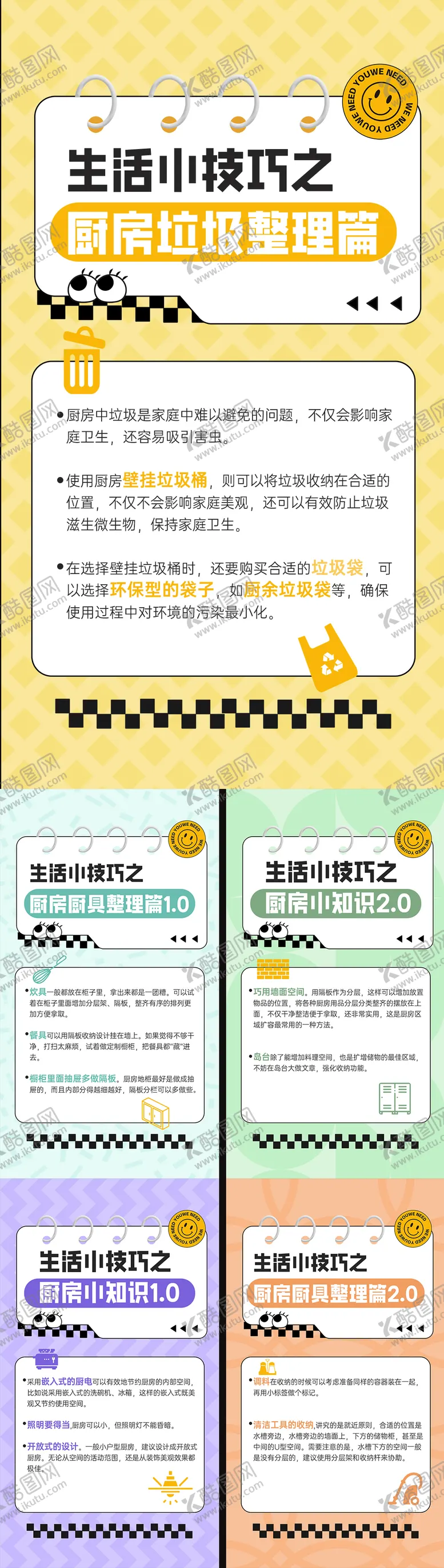 编号：26546602211033306900【酷图网】源文件下载-厨房收纳知识社群海报 