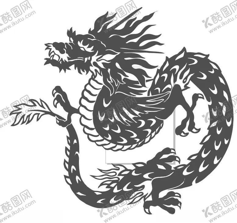 编号：73357002041629432095【酷图网】源文件下载-激光雕刻矢量图龙