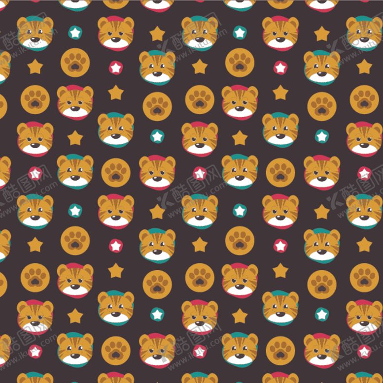 编号：41877109112113273105【酷图网】源文件下载-卡通老虎花纹