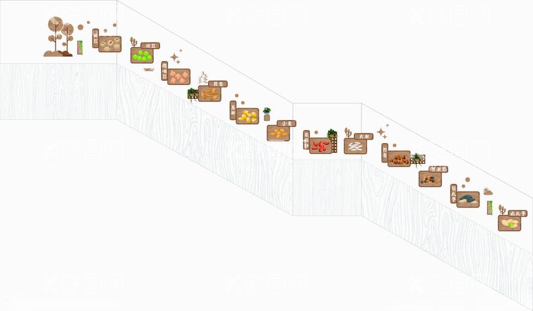 编号：94630211241806393524【酷图网】源文件下载-楼梯木质文化墙