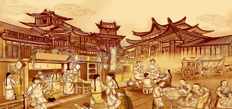 编号：01726409141907082605【酷图网】源文件下载-古代市集