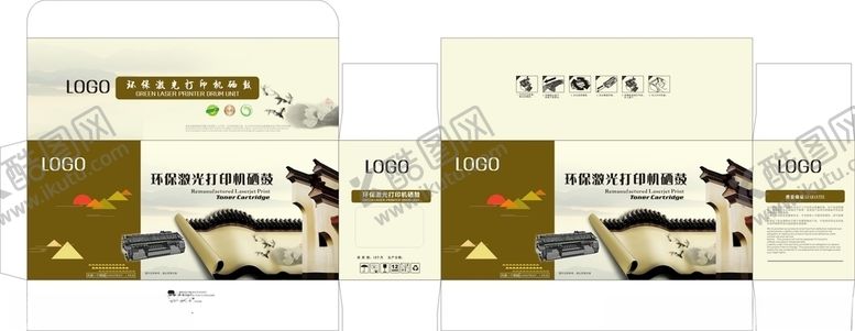 编号：60466207090042213490【酷图网】源文件下载-中国风古典风格硒鼓彩盒模板
