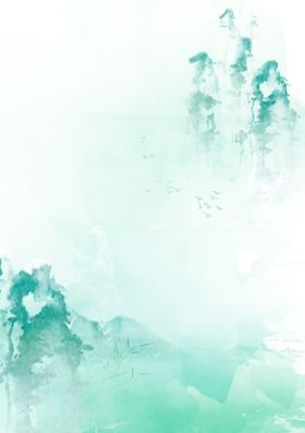 水墨背景意境山山新中式山画禅意山