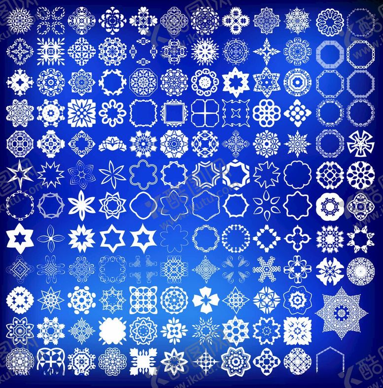 编号：13554405280947546070【酷图网】源文件下载-蓝色雪花图案背景纹理