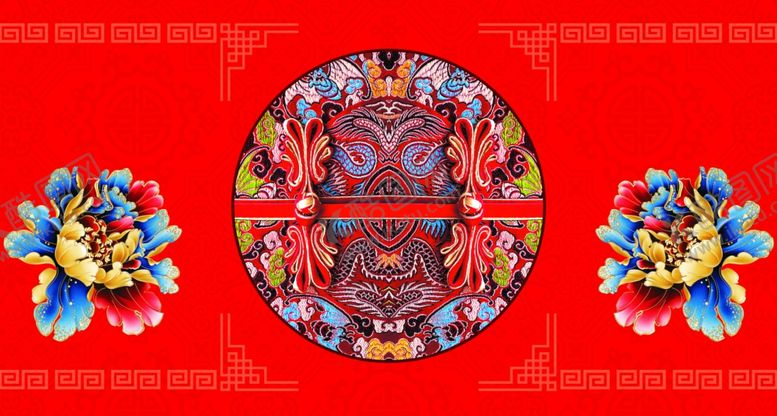 编号：20171109090714118885【酷图网】源文件下载-红色中式背景