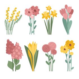 各种花朵手绘美丽卉插图